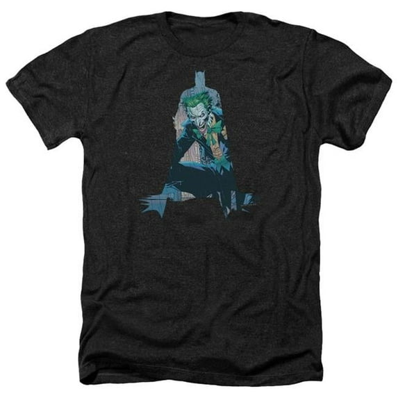 Trevco BM2836-HA-6 Batman & Scene Inside-Adult Heather T-Shirt, Black - 3X