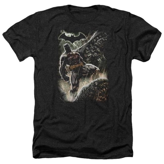 Trevco BM2860-HA-2 Batman & Family-Adult Heather T-Shirt, Black - Medium