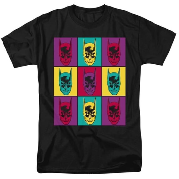Trevco BM2906-AT-9 Batman & Warhol Batman Short Sleeve Adult 18-1 T-Shirt, Black - 6X