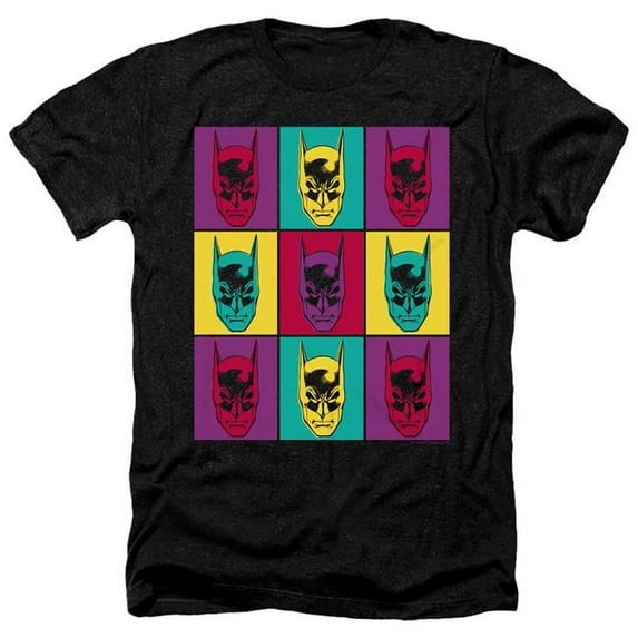Trevco BM2906-HA-5 Batman & Warhol Batman-Adult Heather Short Sleeve T-Shirt, Black - 2X