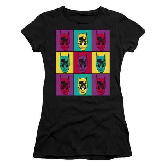 Trevco BM2906-JS-3 Batman & Warhol Batman Short Sleeve Junior Sheer T-Shirt, Black - Large