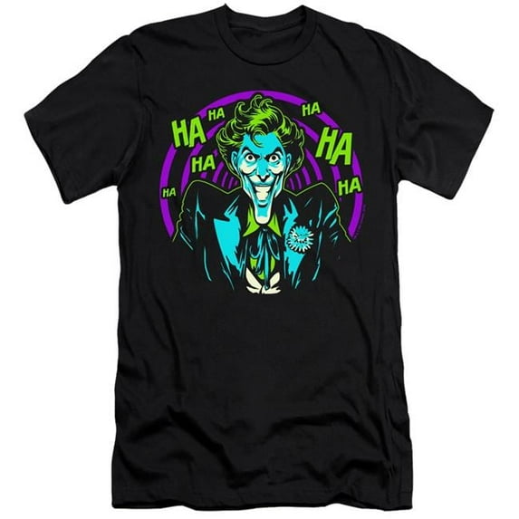 Trevco BM2908-PSF-4 Batman & Hahaha-HBO Short Sleeve Adult 30-1 T-Shirt, Black - Extra Large