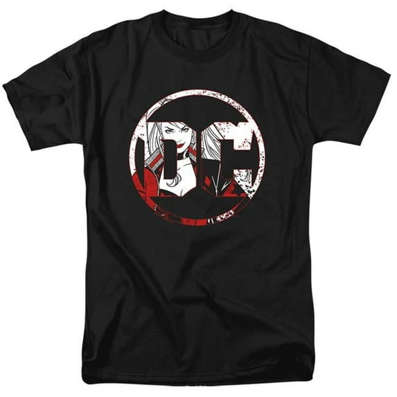 Trevco BM2909-AT-8 Batman & DC Logo Harley Short Sleeve Adult 18-1 T-Shirt, Black - 5X