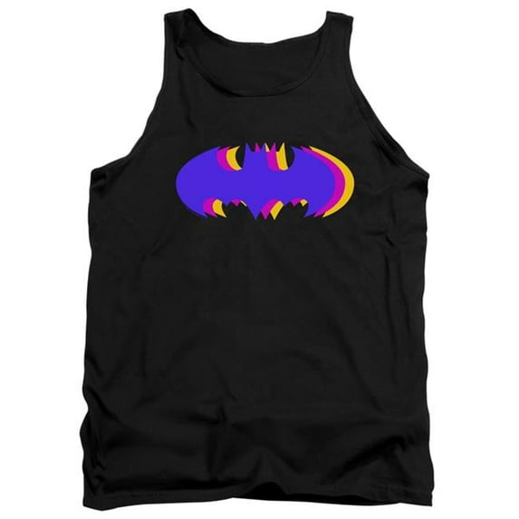 Trevco BM2917-TK-3 Batman & Tri Colored Symbol-Adult Tank Top, Black - Large