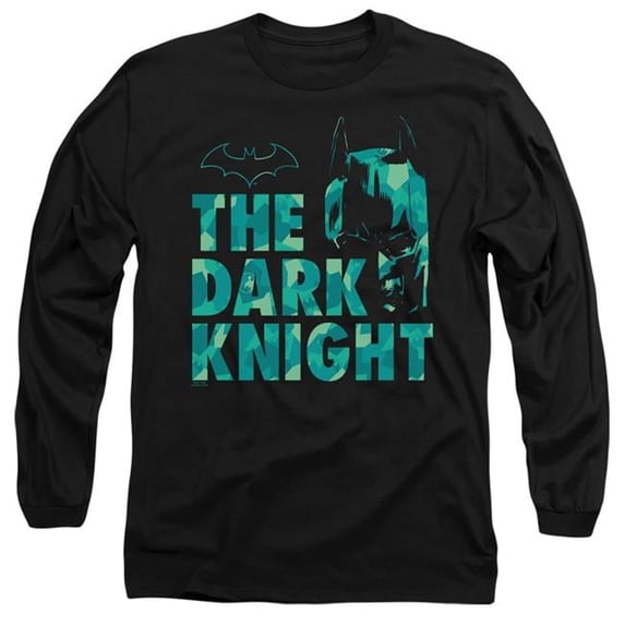 Trevco BM2922-AL-3 Batman & Cutting Pattern-Long Sleeve Adult 18-1 T-Shirt, Black - Large