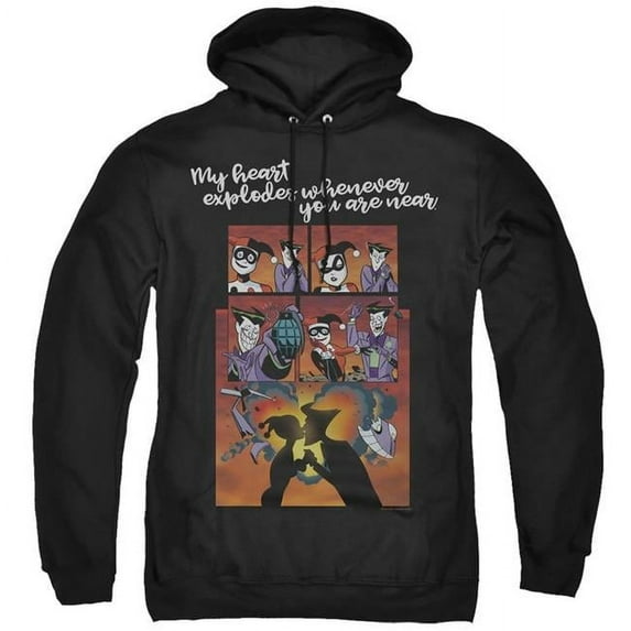 Trevco BM2929-AFTH-7 Batman & Explode-Adult Pull-Over Hoodie, Black - 4X