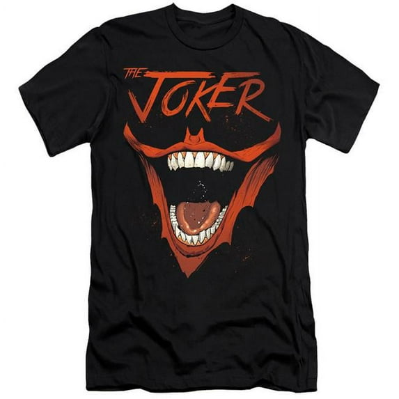 Trevco BM2934-SF-2 Batman & Joker Bat Laugh Short Sleeve Adult 30-1 T-Shirt, Black - Medium