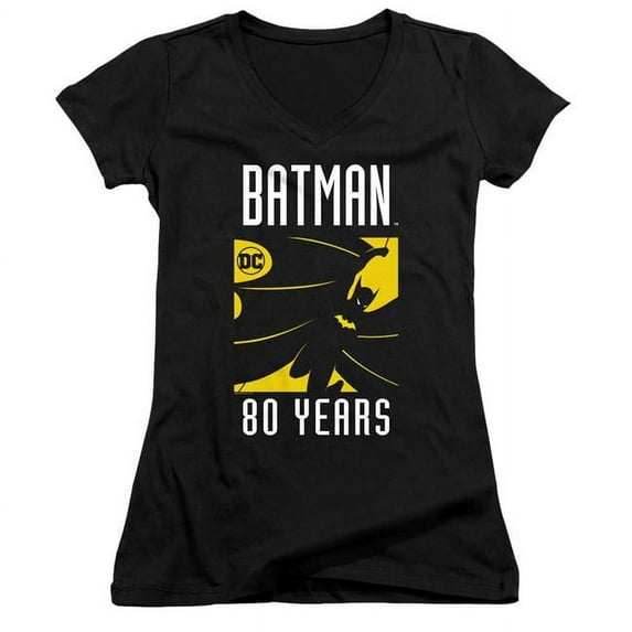 Trevco BM2944-JV-3 Batman Silhouette-Junior V-Neck T-Shirt, Black - Large
