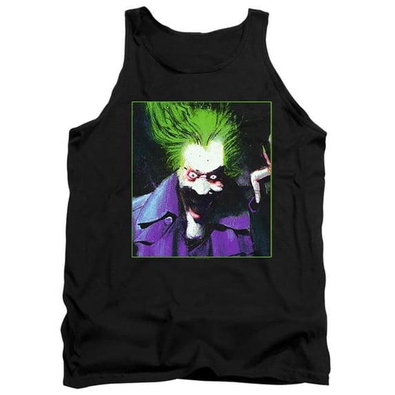 Trevco BM2971-TK-2 Batman & Arkham Asylum Joker-Adult Tank Top, Black - Medium