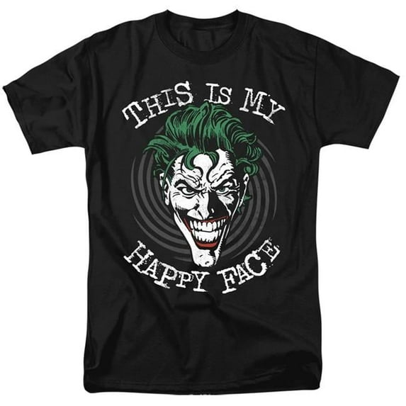 Trevco BM2988-AT-7 Batman & Maniacal Spiral-Short Sleeve Adult 18-1 T-Shirt, Black - 4X