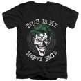 thumbnail image 1 of Trevco  BM2988-AV-3 Batman & Maniacal Spiral-Short Sleeve Adult 30-1 V-Neck T-Shirt, Black - Large, 1 of 1