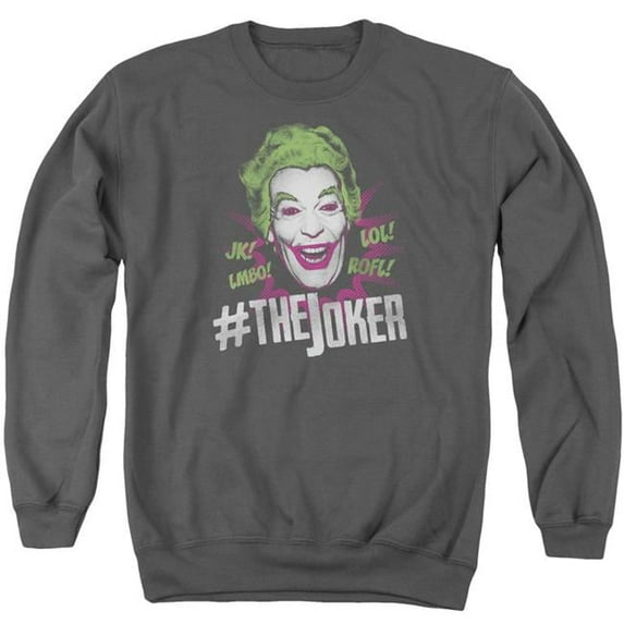 Trevco BMT105-AS-6 Batman Classic TV & Joker-Adult Crewneck Sweatshirt, Charcoal - 3X