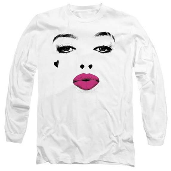 Trevco BOP100-AL-1 Birds of Prey & Kiss-Long Sleeve Adult 18-1 T-Shirt, White - Small