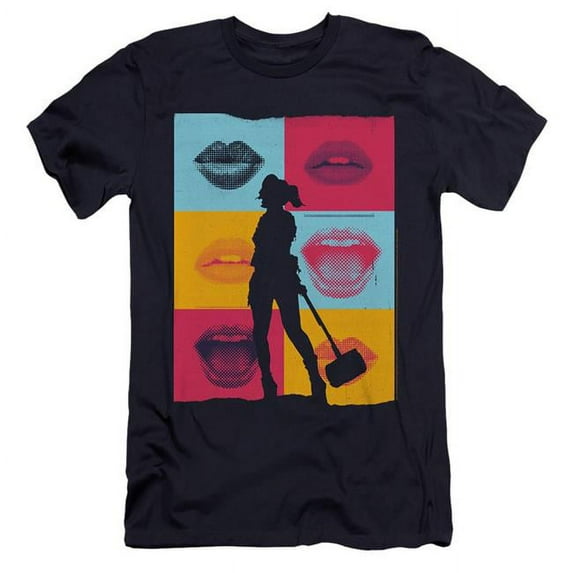 Trevco BOP102-PSF-1 Birds of Prey & Lips-HBO-Short Sleeve Adult 30-1 T-Shirt, Navy - Small