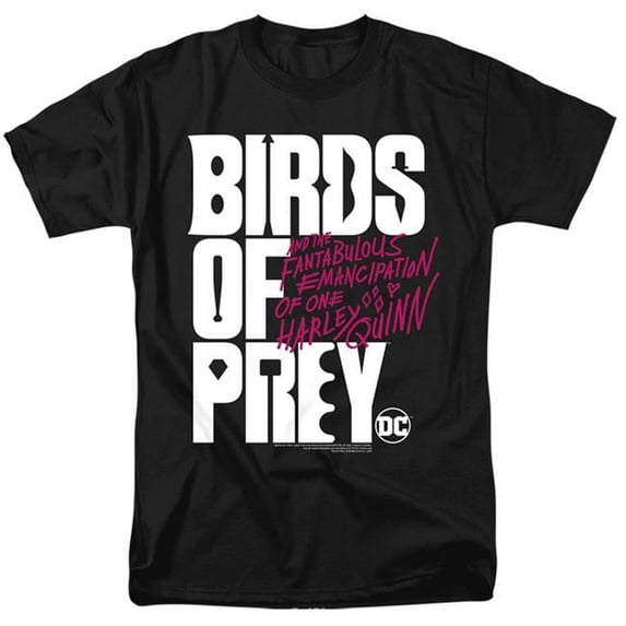 Trevco BOP116-AT-7 Birds of Prey & Birds of Prey Logo-Short Sleeve Adult 18-1 T-Shirt, Black - 4X