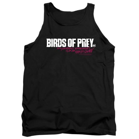 Trevco BOP117-TK-1 Birds of Prey & Horizontal Logo-Adult Tank Top, Black - Small