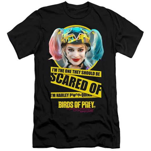 Trevco BOP125-PSF-1 Birds of Prey & Scared of HBO-Short Sleeve Adult 30-1 T-Shirt, Black - Small