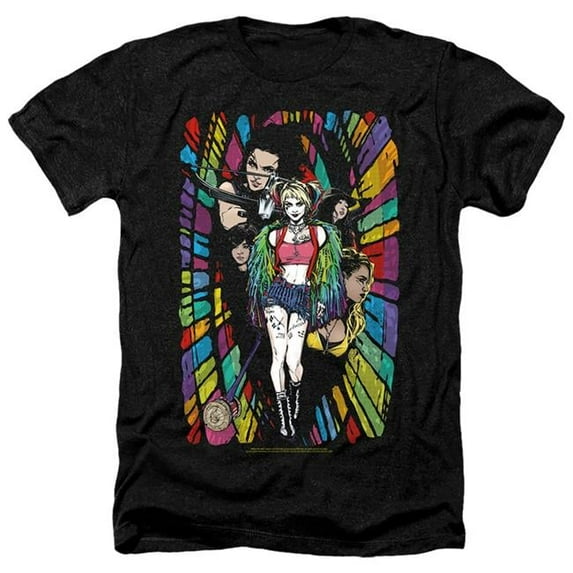 Trevco BOP126-HA-6 Birds of Prey & Color Corridor-Adult Heather T-Shirt, Black - 3X