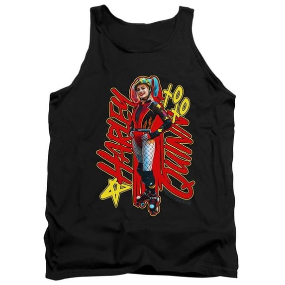 Trevco BOP127-TK-4 Birds of Prey & Harleymania-Adult Tank Top, Black - Extra Large