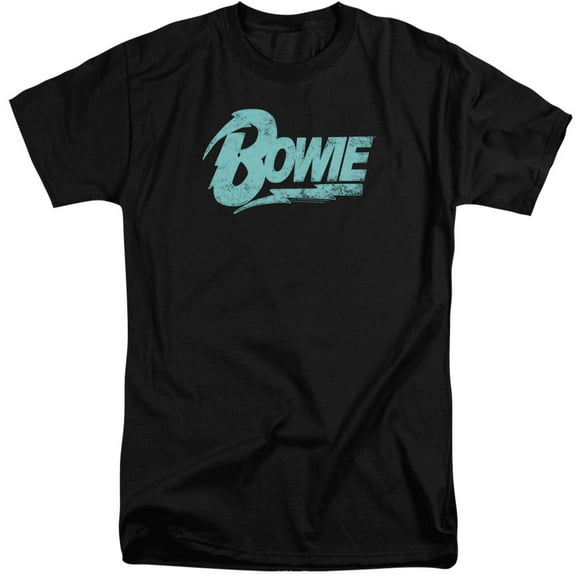 Trevco BOWIE105-ATT-4 David Bowie Logo-S by S Adult Tall Fit Short Sleeve Shirt, Black - Extra Large