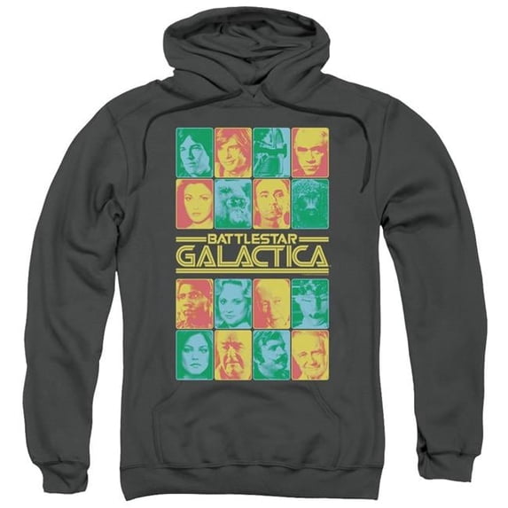 Trevco BSG & 35th Anniversary Cast Adult Pull-Over Hoodie, Charcoal - Small