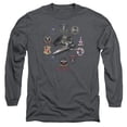 thumbnail image 1 of Trevco  BSG & Badges Long Sleeve Cotton Adult 18-1 T-Shirt, Charcoal - Large, 1 of 1