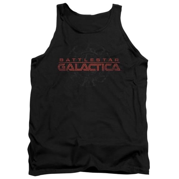 Trevco BSG & Battered Logo Adult Cotton Tank Top, Black - 2X