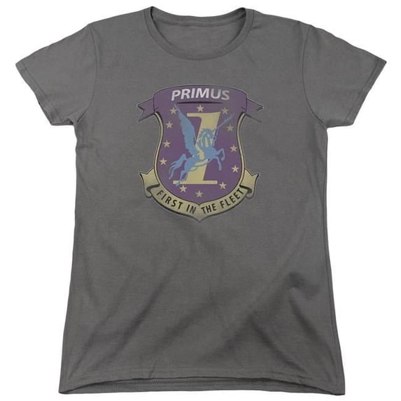 Trevco BSG & Primas Badge Womens Cotton Short Sleeve T-Shirt, Charcoal - Medium
