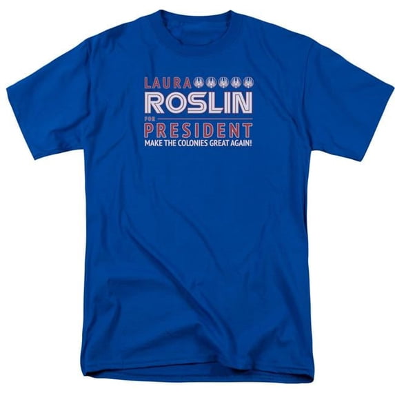 Trevco BSG Roslin for President-S by S Adult Short Sleeve Shirt - Royal Blue - Small