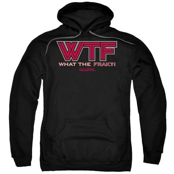 Trevco BSG & WTF Adult Pull-Over Hoodie, Black - Extra Large
