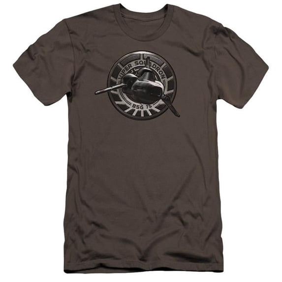 Trevco BSG110-PSF-3 BSG & Viper Squadron Adult Cotton Premium Canvas Brand Slim Fit 30-1 T-Shirt, Charcoal - Large