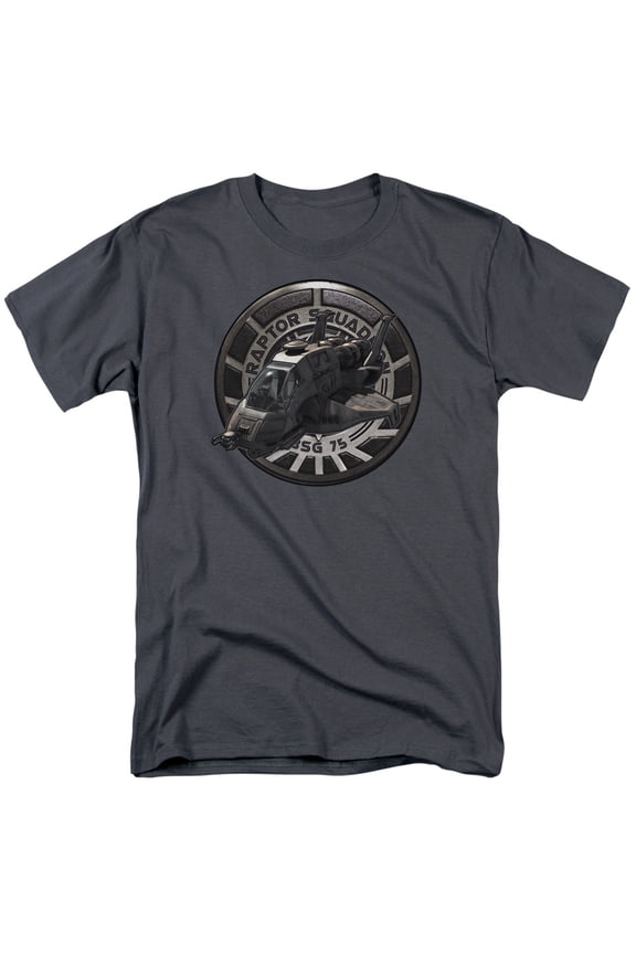 Trevco BSG111-AT-4 BSG Raptor Squadron-S by S Adult Short Sleeve Shirt, Charcoal - Extra Large