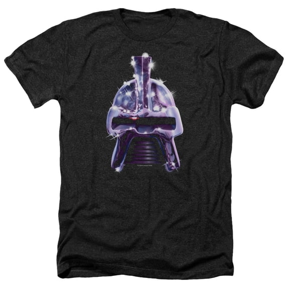 Trevco BSG197-HA-2 Battlestar Galactica & Retro Cylon Head-Adult Heather T-Shirt, Black - Medium