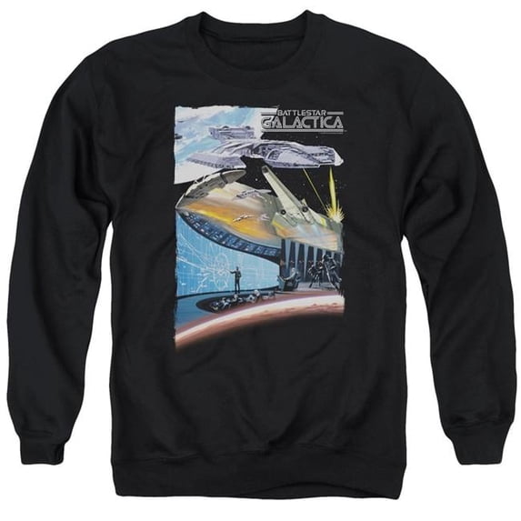 Trevco BSG207-AS-3 BSG & Concept Art Adult Crewneck Sweatshirt, Black - Large