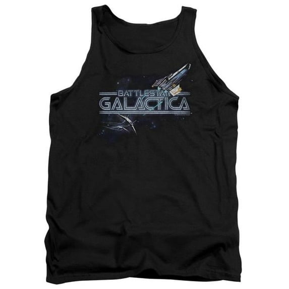 Trevco BSG210-TK-4 BSG & Cylon Persuit Adult Cotton Tank Top, Black - Extra Large