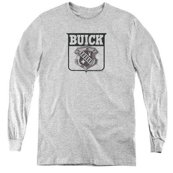 Trevco  BUK103-YL-2 Buick & 1946 Emblem-Youth Long Sleeve Tee, Athletic Heather - Medium
