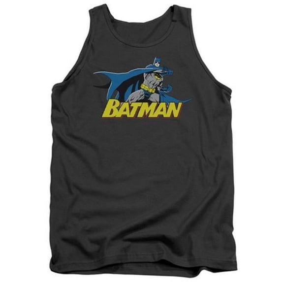 Trevco Batman-8 Bit Cape - Adult Tank Top - Charcoal- Large
