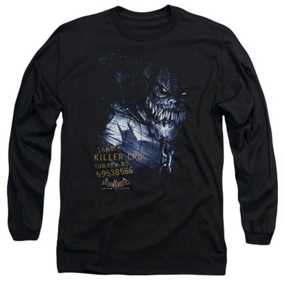 Trevco Batman Aa-Arkham Killer Croc - Long Sleeve Adult 18-1 Tee - Black- Small