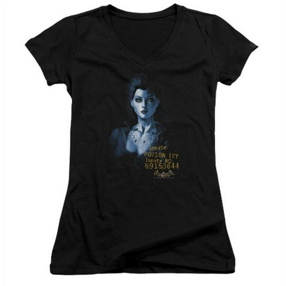 Trevco Batman Aa-Arkham Poison Ivy - Junior V-Neck Tee - Black- Large