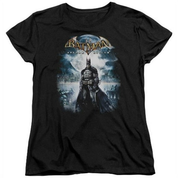 Trevco Batman Aa-Game Cover - Short Sleeve Womens Tee - Black- Large