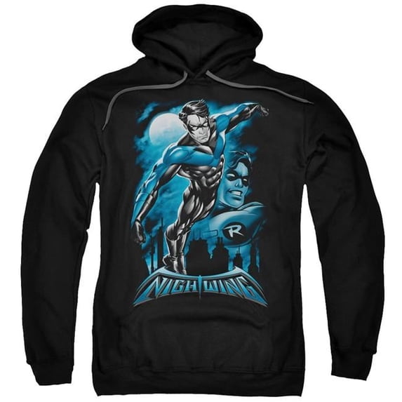 Trevco Batman & All Grown Up Adult Pull-Over Hoodie, Black - 5X