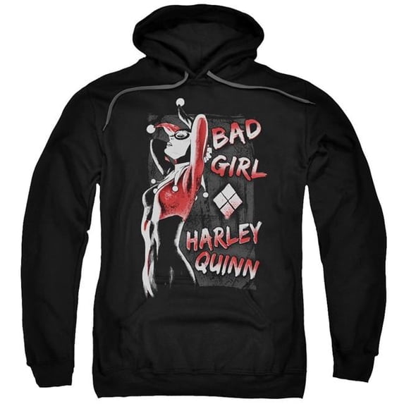 Trevco Batman & Bad Girl Adult Pull-Over Hoodie, Black - 4X