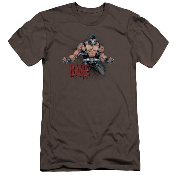 Trevco Batman & Bane Flex Adult Cotton Premium Canvas Brand Slim Fit 30-1 T-Shirt, Charcoal - Extra Large