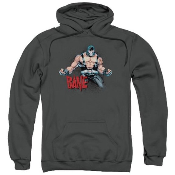 Trevco Batman-Bane Flex - Adult Pull-Over Hoodie - Charcoal- Small