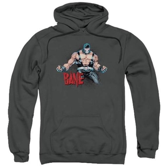 Trevco Batman-Bane Flex - Adult Pull-Over Hoodie - Charcoal- Small