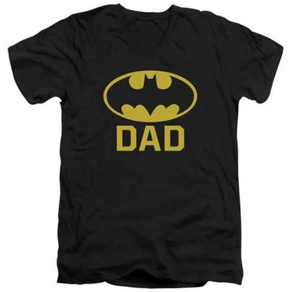 Trevco Batman-Bat Dad - Short Sleeve Adult 30-1 Tee - Black- Small