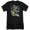 thumbnail image 1 of Trevco  Batman & Bat Effects Adult Cotton Premium Canvas Brand Slim Fit 30-1 T-Shirt, Black - 2X, 1 of 1