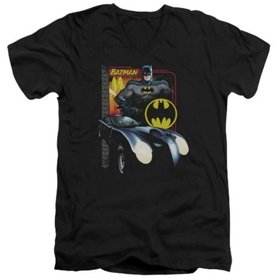 Trevco Batman-Bat Racing - Short Sleeve Adult 30-1 Tee - Black- Small