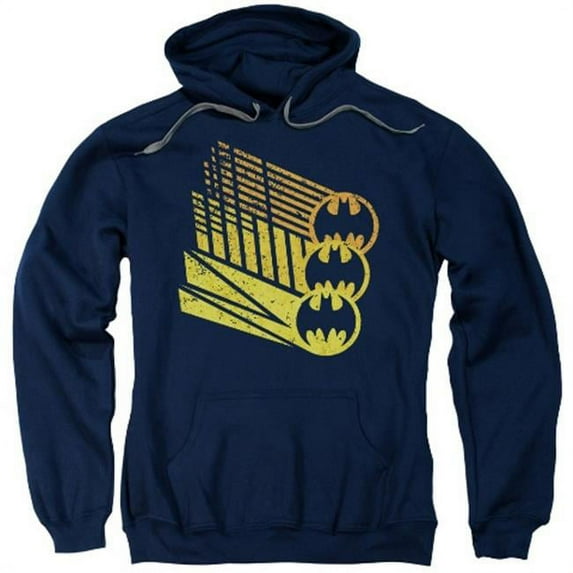 Trevco Batman-Bat Signal Shapes - Adult Pull-Over Hoodie - Navy- 3X