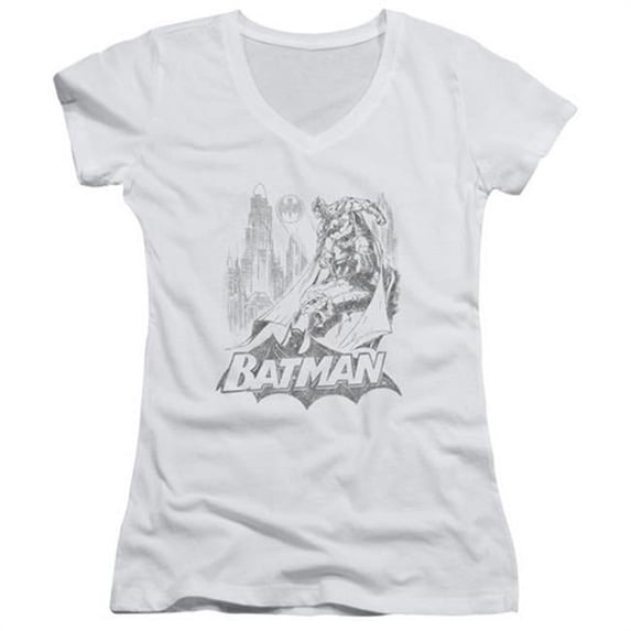 Trevco Batman-Bat Sketch - Junior Tee - White- 2X